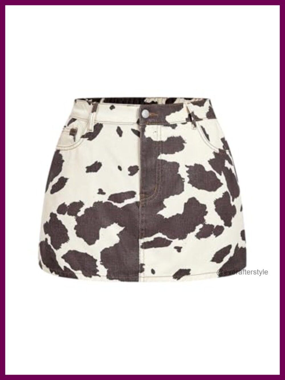Plus Size Western Cow Print Mini Jean Skirt Cowboy Country Concert